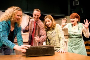 Miracle on South Division Street Cast: Allison Naso as Beverly, Jeff Bartholomew as Jimmy, Debbie Jenkins as Ruthie and Margy Haas as Clara