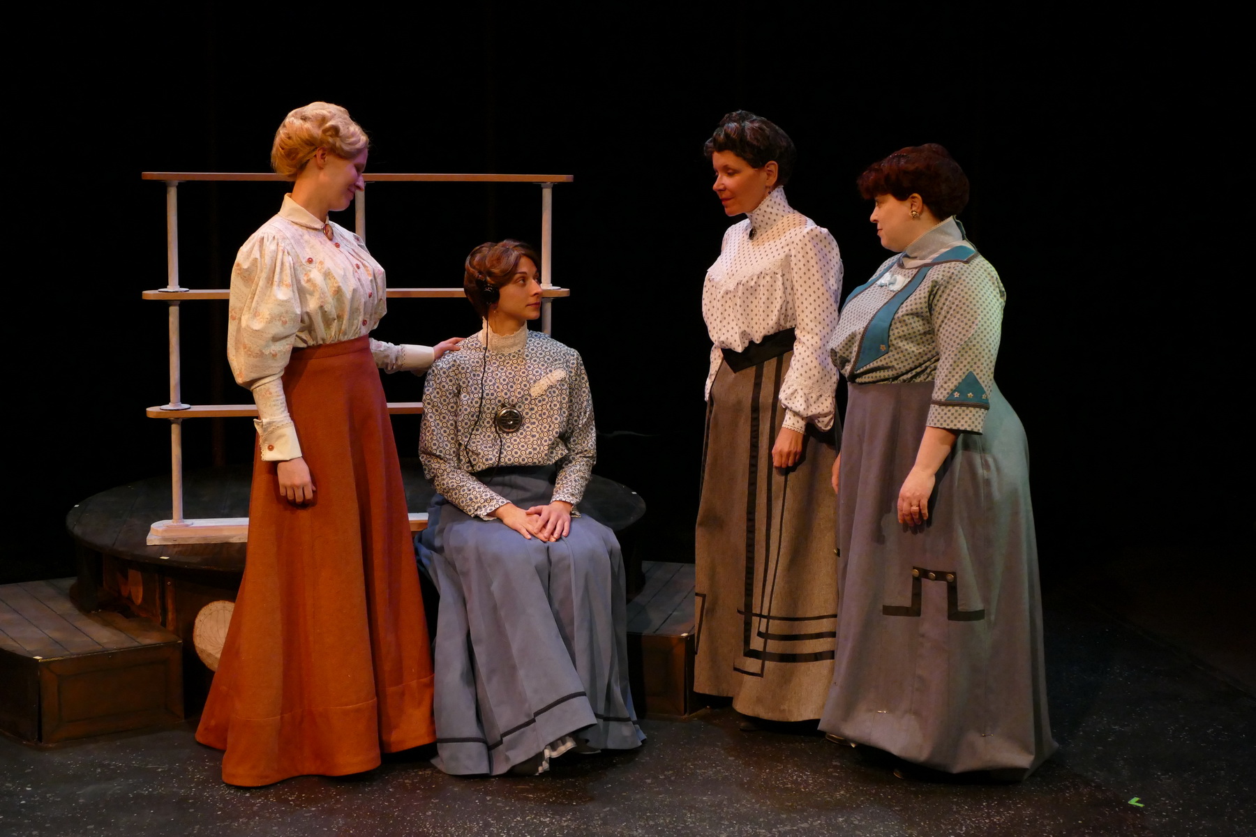 Jill Kenderes as Margaret Leavitt, Brittany Gaul as Henrietta Leavitt, Pam Matthews as Annie Cannon and Molly Clay as Williamina Fleming